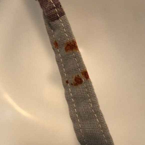 Vintage 1950s Lightweight Long Cotton Apron Blue Roses Pockets Adjustable Size - Picture 7 of 9